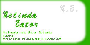 melinda bator business card