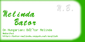 melinda bator business card